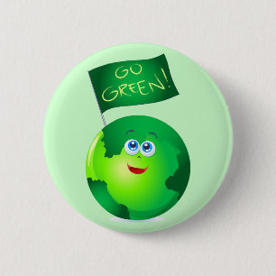 Go Green! 6 Cm Round Badge