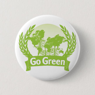 Go Green 6 Cm Round Badge