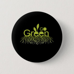 Go Green 6 Cm Round Badge