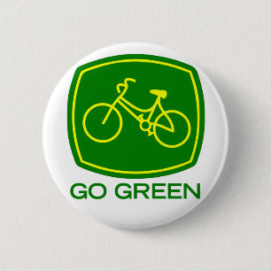 Go Green 6 Cm Round Badge