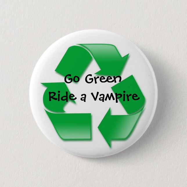 Go Green 6 Cm Round Badge (Front)