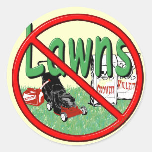 Go Green Anti-Lawn Classic Round Sticker
