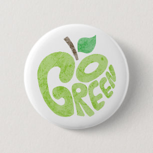 Go Green Apple 6 Cm Round Badge