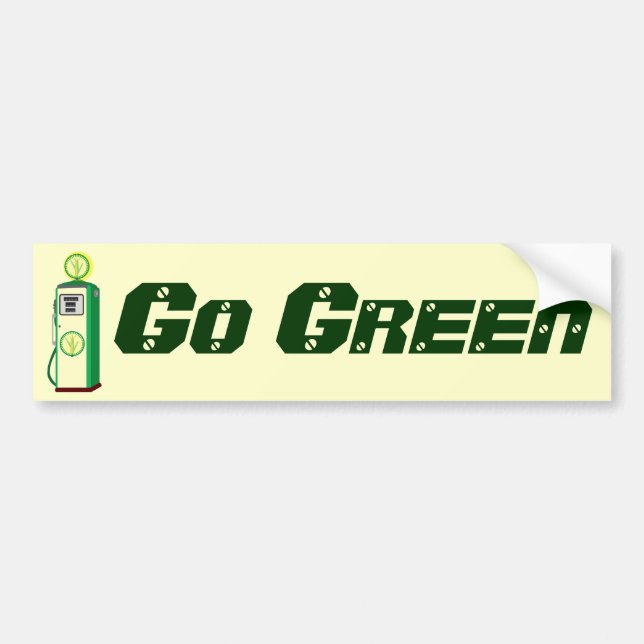 Go Green Bumper Sticker (Front)