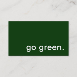 go green. business card