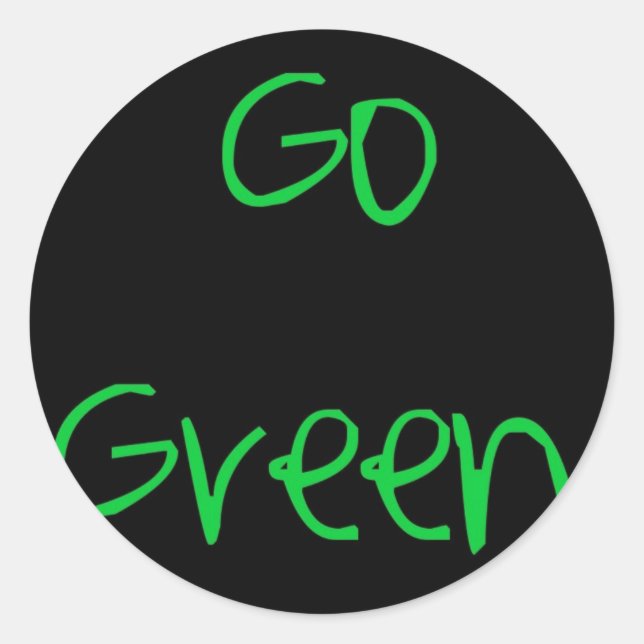 Go Green Classic Round Sticker (Front)