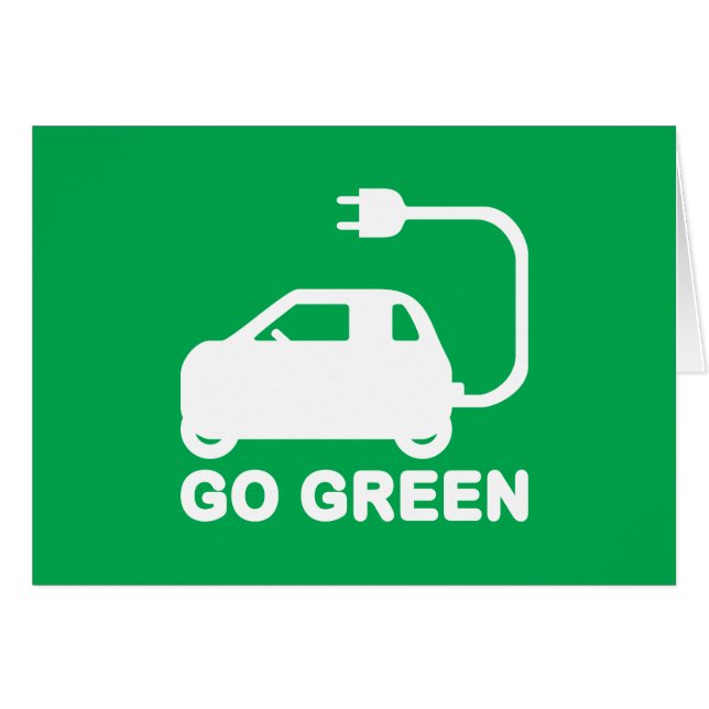 Go Green ~ Drive Electric Cars Card (Front Horizontal)