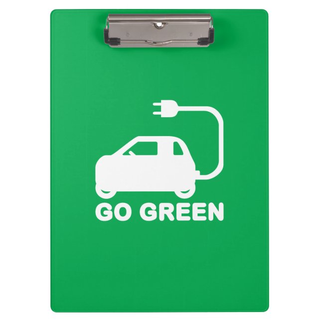 Go Green ~ Drive Electric Cars Clipboard (Front)