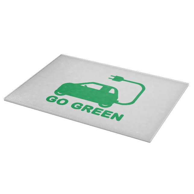 Go Green ~ Drive Electric Cars Cutting Board (Corner)