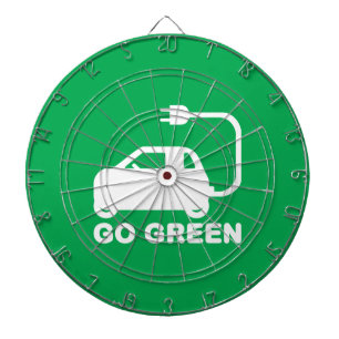 Go Green ~ Drive Electric Cars Dartboard