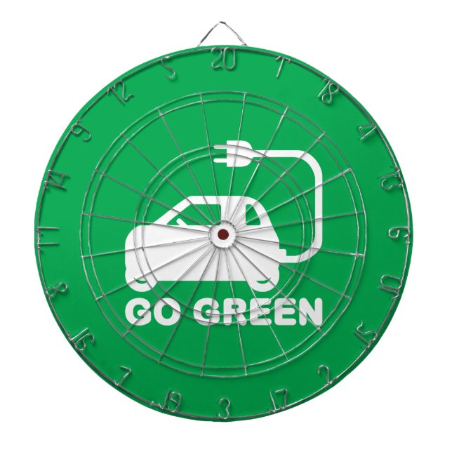 Go Green ~ Drive Electric Cars Dartboard (Front)