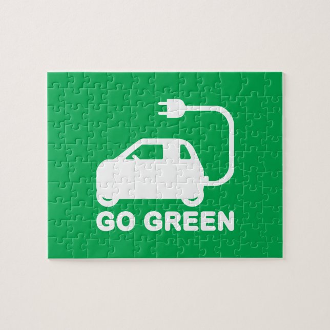 Go Green ~ Drive Electric Cars Jigsaw Puzzle (Horizontal)