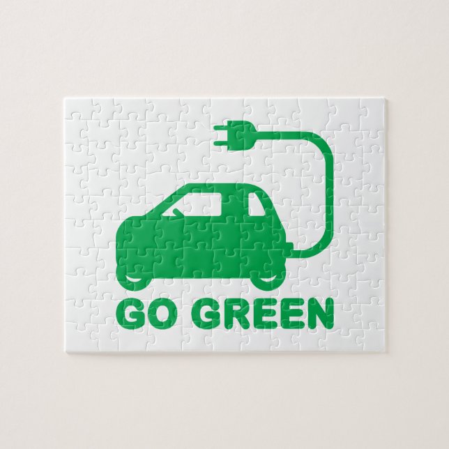 Go Green ~ Drive Electric Cars Jigsaw Puzzle (Horizontal)