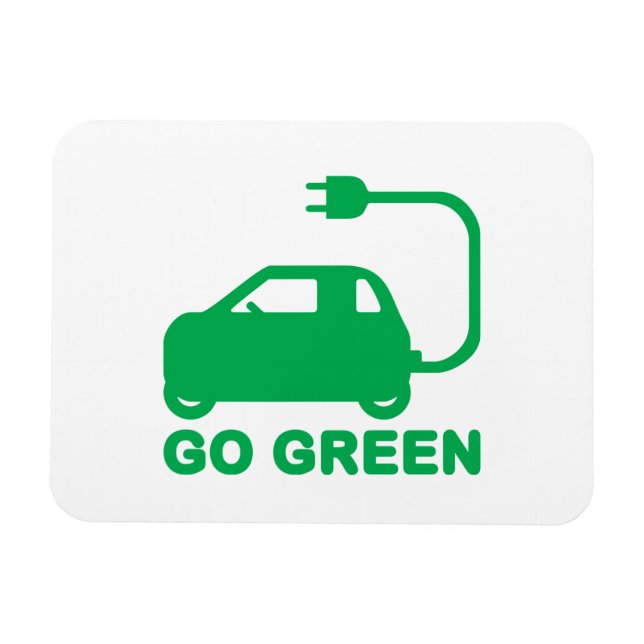 Go Green ~ Drive Electric Cars Magnet (Horizontal)
