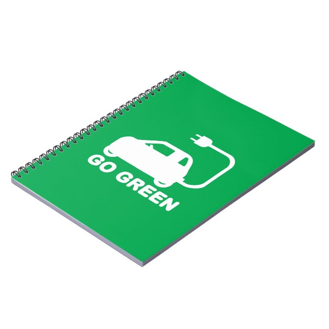 Go Green ~ Drive Electric Cars Notebook (Left Side)