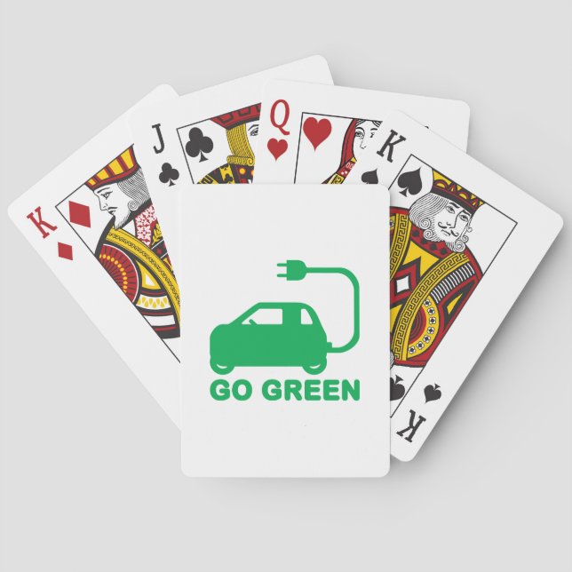 Go Green ~ Drive Electric Cars Playing Cards (Back)