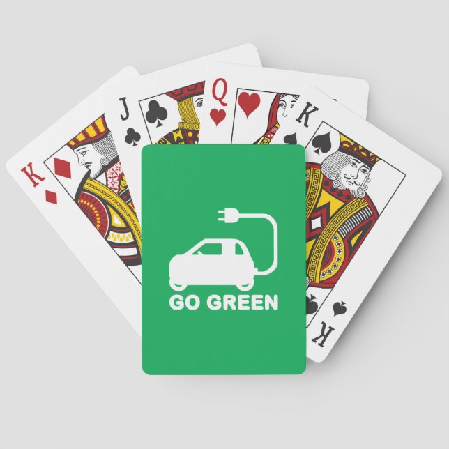 Go Green ~ Drive Electric Cars Playing Cards (Back)