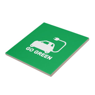 Go Green ~ Drive Electric Cars Tile