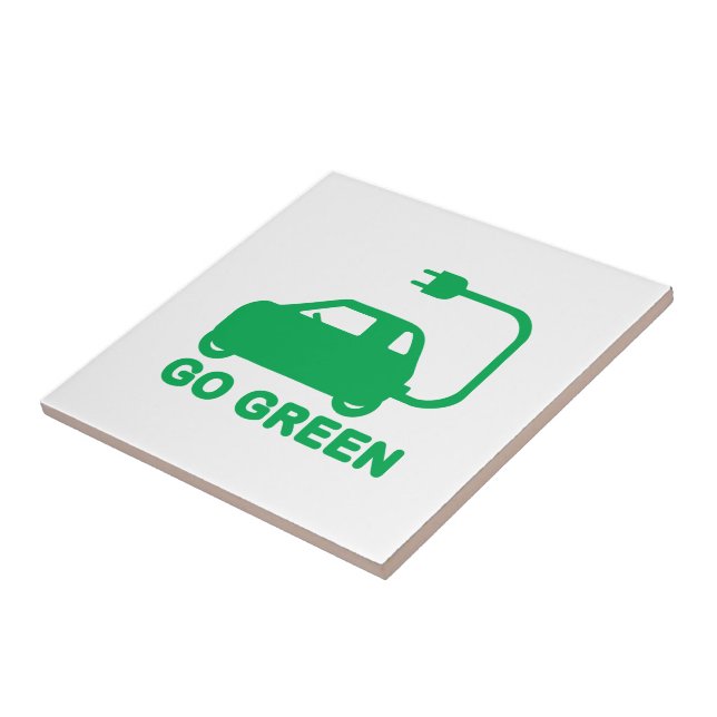Go Green ~ Drive Electric Cars Tile (Side)