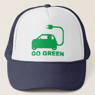 Go Green ~ Drive Electric Cars Trucker Hat