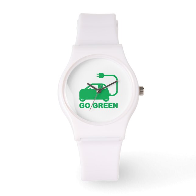 Go Green ~ Drive Electric Cars Watch (Front)