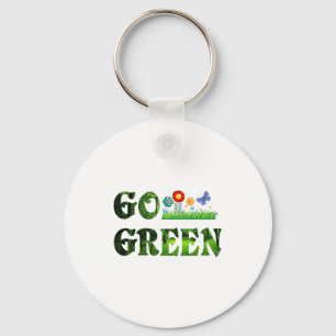 Go Green Eco Friendly Vegetarian Save Forest T Shi Key Ring