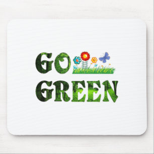 Go Green Eco Friendly Vegetarian Save Forest T Shi Mouse Mat