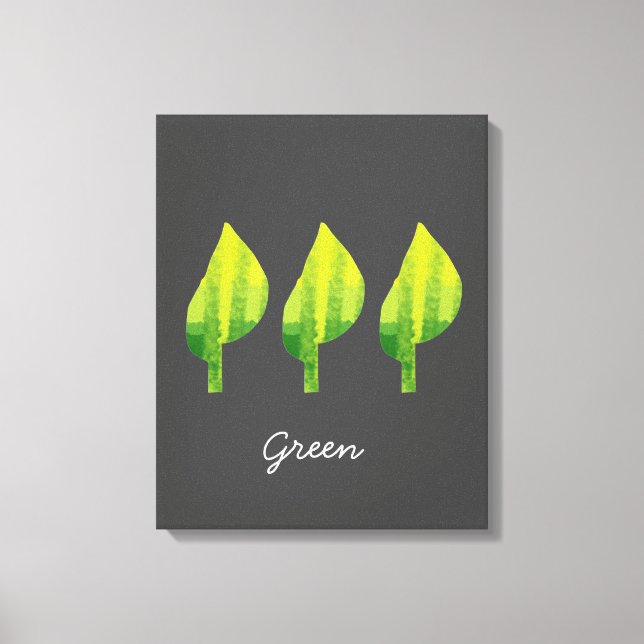Go green eco nature leaf design canvas print (Front)