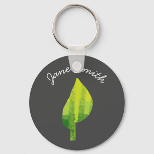 Go green eco nature leaf design key ring