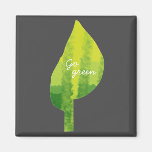 Go green eco nature leaf design magnet