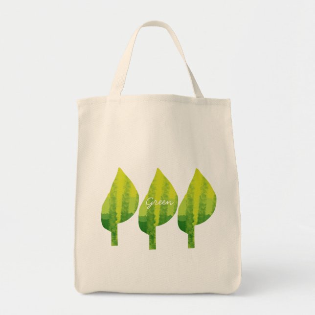 Go green eco nature leaf design tote bag (Front)