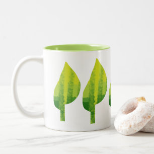 Go green eco nature leaf design Two-Tone coffee mug