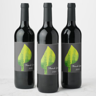 Go green eco nature leaf design wine label