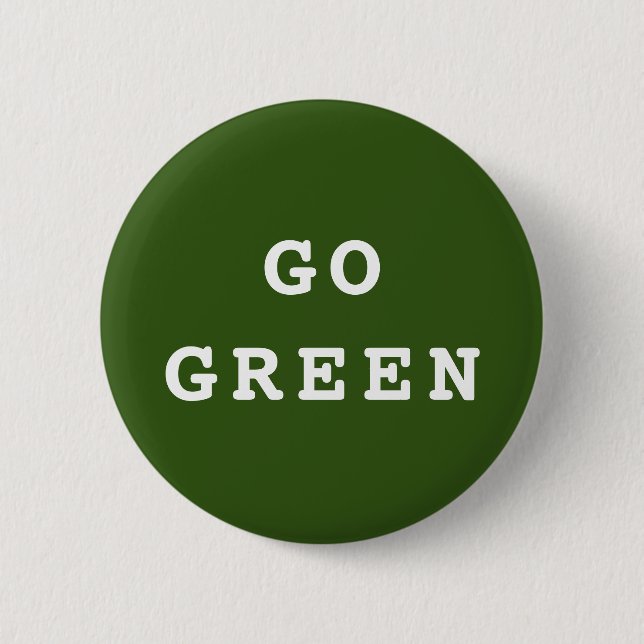 GO GREEN Environmental 6 Cm Round Badge (Front)
