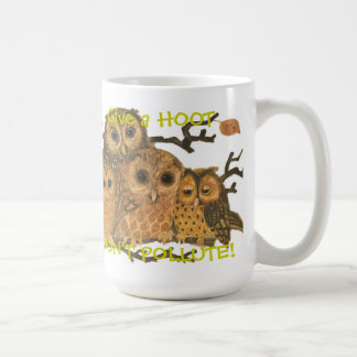 Go Green Give a Hoot! Vintage Owls Coffee Mug