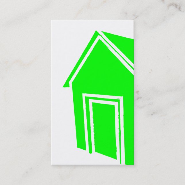 go green grunge style house Real Estate Agent Business Card (Front)