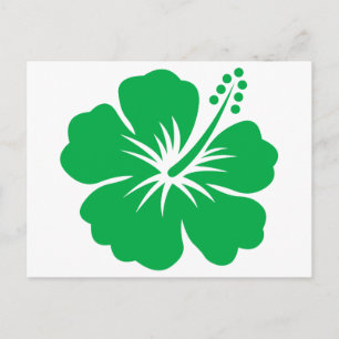 Go green hibiscus flower postcard