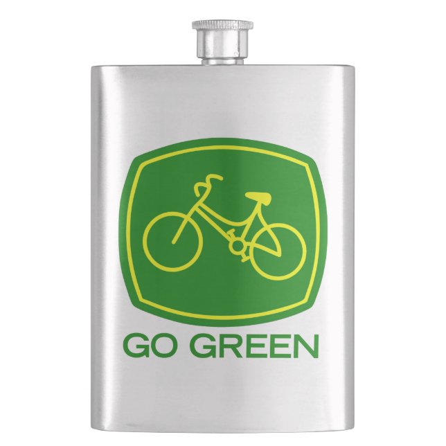 Go Green Hip Flask (Front)