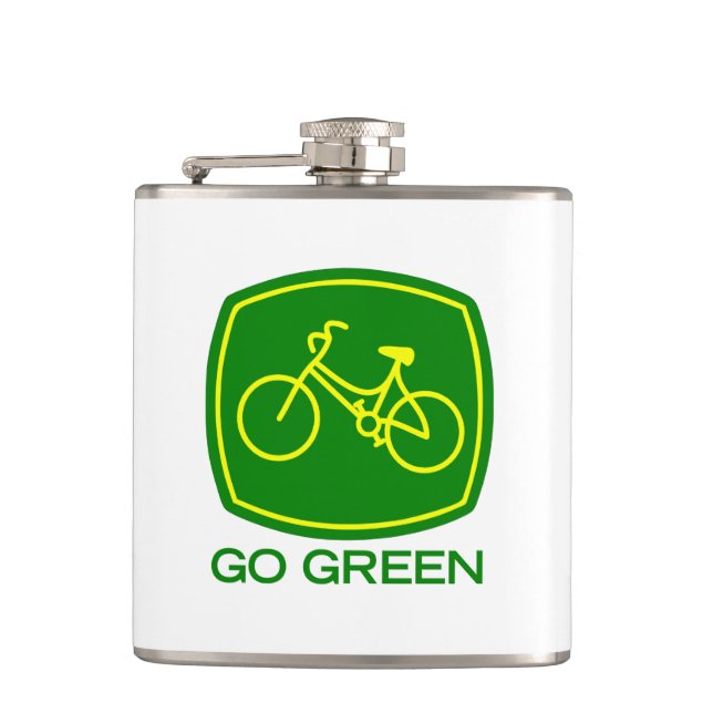 Go Green Hip Flask (Front)