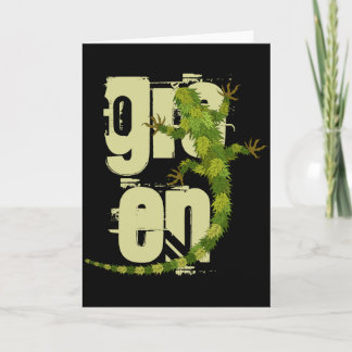 Go Green Iguana T Shirt  Card