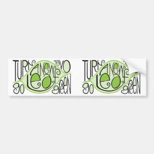 Go Green Leaf Bumper Sticker