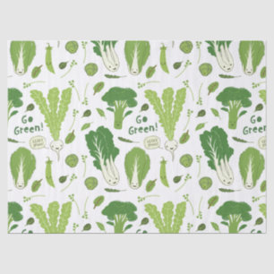 Go Green! Leafy Green! Happy Garden Veggies Tissue Paper