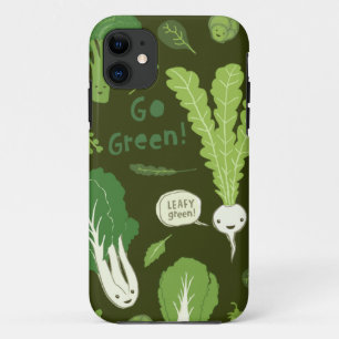 Go Green! (Leafy Green!) Happy Healthy Veggies iPhone 11 Case