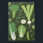 Go Green! (Leafy Green!) Happy Veggies Tea Towel<br><div class="desc"></div>