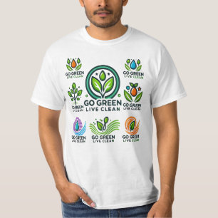 Go Green, Live Clean - Men's Earth Day Value T-Shirt