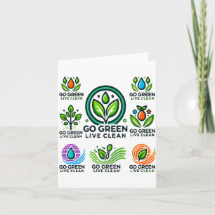 Go Green Live Clean Mens Earth Day Value T Shirt Card