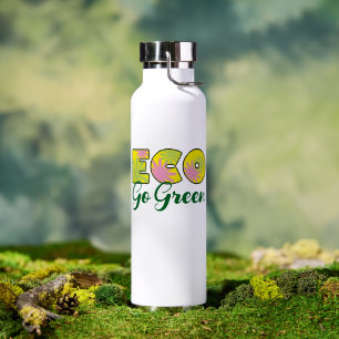 Go Green Retro Eco Design Water Bottle