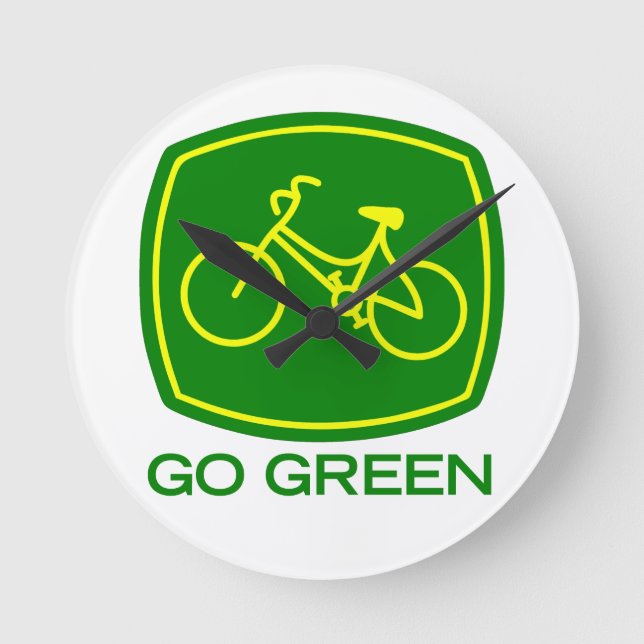 Go Green Round Clock (Front)