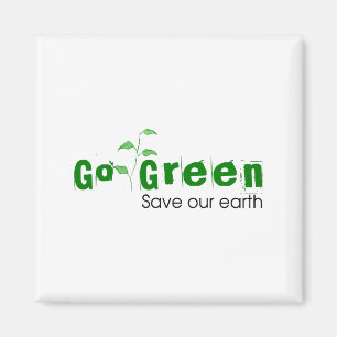 Go Green Save Our Earth Kids T Shirt Magnet