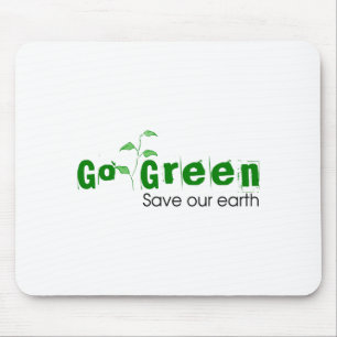 Go Green Save Our Earth Kids T Shirt Mouse Mat